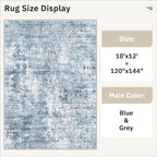 Soalmost Area Rug 10x12 Vintage Washable Living Room Large Carpet Non Slip - Image 5