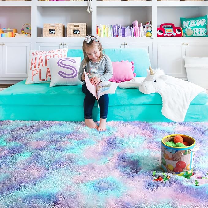 PAGISOFE Plush Rainbow Mermaid Rugs - Image 9