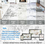 Area Rugs 9x12 Living Room: Large Modern Abstract Washable Rug Soft Indoor Anti - Image 9
