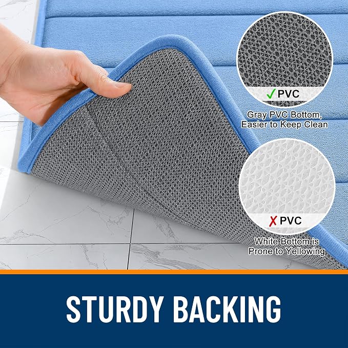 OLANLY Memory Foam Bath Mat 30x20, Super Soft Absorbent Bathroom Rugs, Quick Dry - Image 7