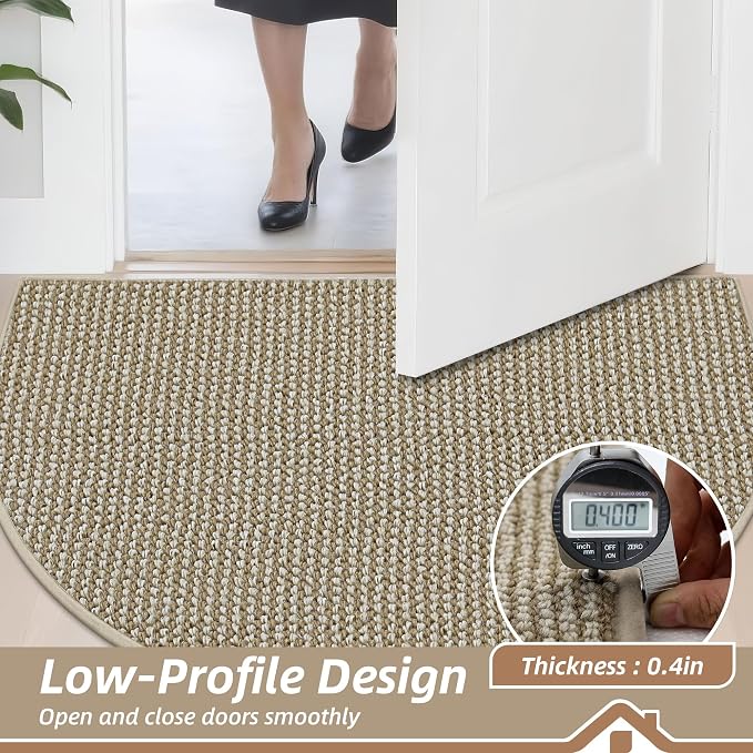 BEQHAUSE Dirt Trapper Door Mat 32" x 48" Half Circle Non-Slip Washable Doormats - Image 5