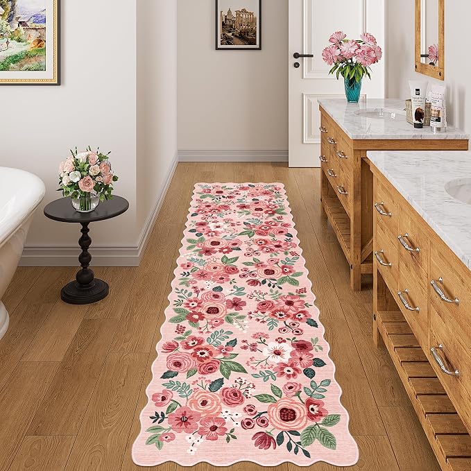 DUKINO Washable Runner Rug, 2x7 Lightweight Soft Floral Hallway Rug Runner - Image 5