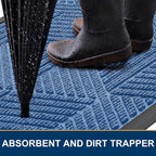 Smiry Front Door Mat Outside Entrance, Heavy Duty Sturdy Natural Rubber Doormat - Image 3