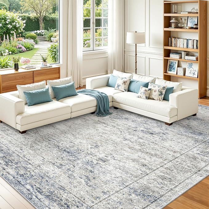 8x10 Area Rugs for Living Room, Non-Slip Backing Large Washable Rug for Nursery - Image 4