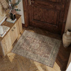 Vintage Kitchen Rug Set of 3 Washable Rust Kitchen Mats - Image 3