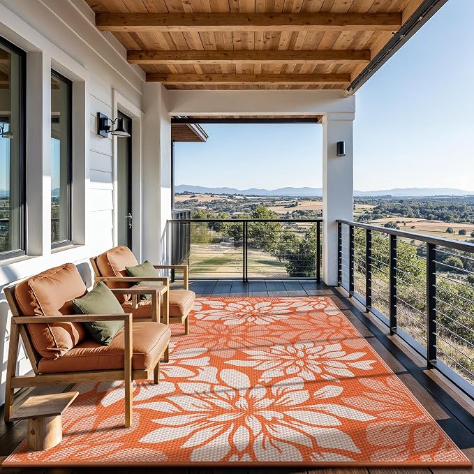GENIMO Outdoor Rug Waterproof for Patio Decor, Large Area Rugs Mats for RV - Image 4