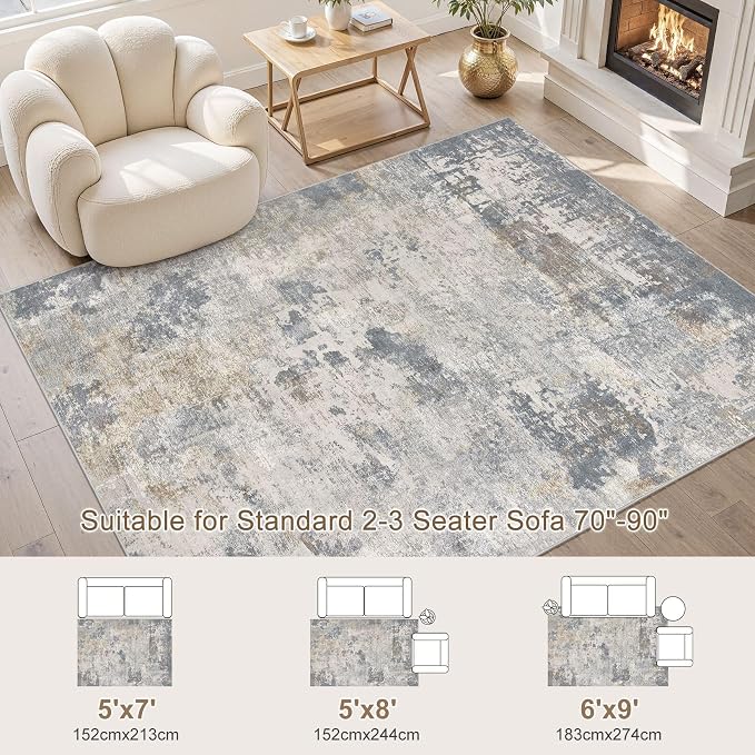 UERMEI 6x9 Area Rug Living Room Rugs - Image 4