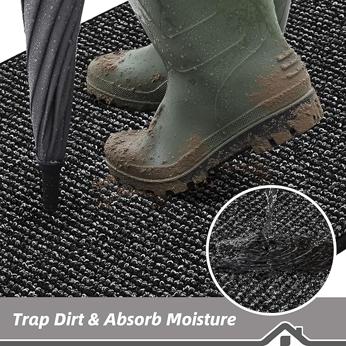 BEQHAUSE Dirt Trapper Door Mat 36" x 60", Non-Slip Washable Doormats Entrance - Image 3