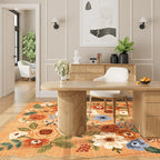DUKINO 4x6 Area Rug, Floral Non-Slip Indoor Washable Rug - Image 7