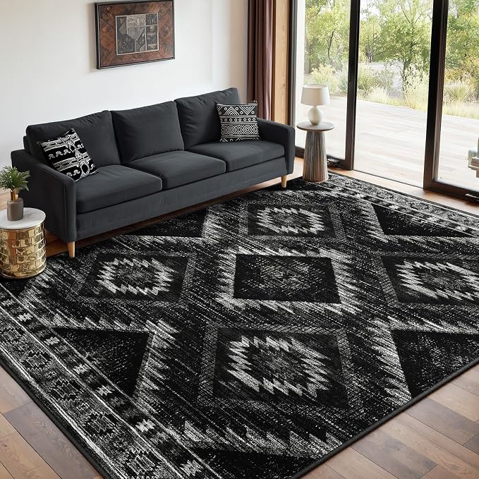 BESTSWEETIE Area Rug 7x9 Rug Machine Washable Non-Slip Low Pile Print Pattern - Image 9