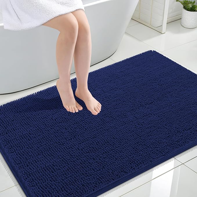 OLANLY Large Bathroom Rugs 44x32, Soft Absorbent Chenille Bath Rugs, Rubber by OLANLY