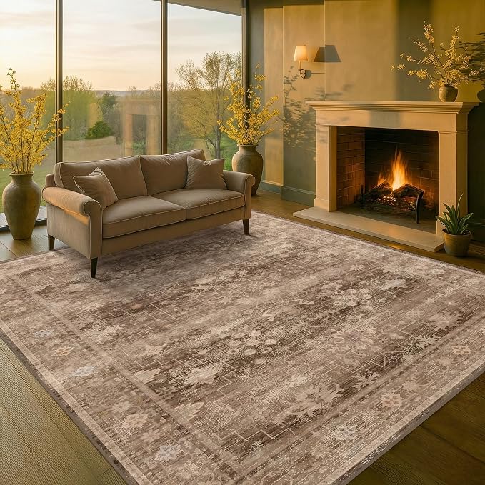 Hazo Haus Taupe Brown 5x8 Rug for Living Room - Image 3