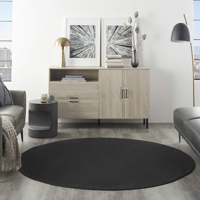 Nourison Home Nourison Essentials Black 6' x Round Area Rug - Image 4