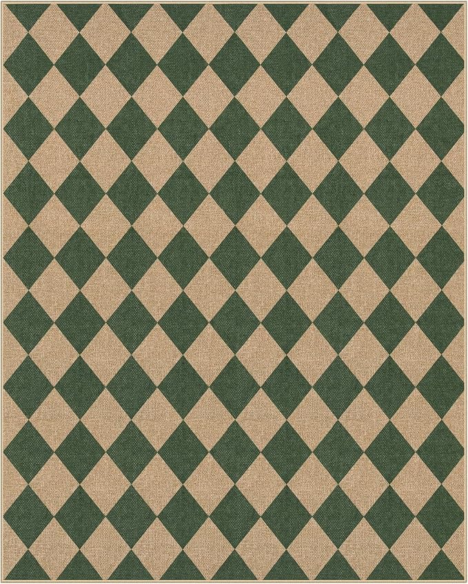 Lahome Colette Checkered Washable Rugs 8x10, Easy Jute Rug - Image 9