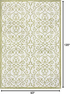 JONATHAN Y Vintage Filigree Indoor Outdoor Area Rug 8X10 Green/Cream, Madrid - Image 2