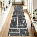 Non Slip Hallway Runner Rug 2x10, Washable Long Rug, Woven Thin Low Pile Carpet by TTelephant