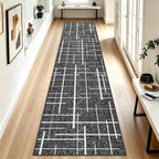 Non Slip Hallway Runner Rug 2x10, Washable Long Rug, Woven Thin Low Pile Carpet by TTelephant