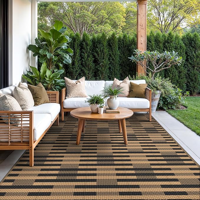GENIMO Outdoor Rug for Patio Clearance, Lightweight Waterproof Geometric RV - Image 3