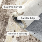 DCX Abstract Area Rug 9x12, Washable Brown Modern Rug - Image 7