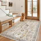 Madane Area Rug 3x5, Washable Entryway Rugs Printed Vintage Rugs by Madane