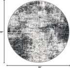 IOHOUZE Abstract Round Area Rug 8 Ft Washable Circle Rugs Large Round Rug Non - Image 2
