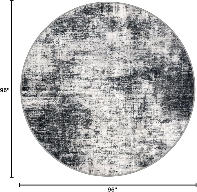 IOHOUZE Abstract Round Area Rug 8 Ft Washable Circle Rugs Large Round Rug Non - Image 2