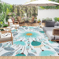 Lahome Floral Indoor Outdoor Rug 8x10, Non Slip Outdoor Patio Rug by Lahome