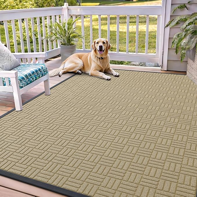 OLANLY Front Door Mat Outside Entrance 71x47, Heavy Duty Sturdy Natural Rubber by OLANLY