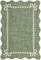 GarveeHome Scalloped Bow Rug for Kitchen Floor, Solid Green Rug for Dorm - Image 4