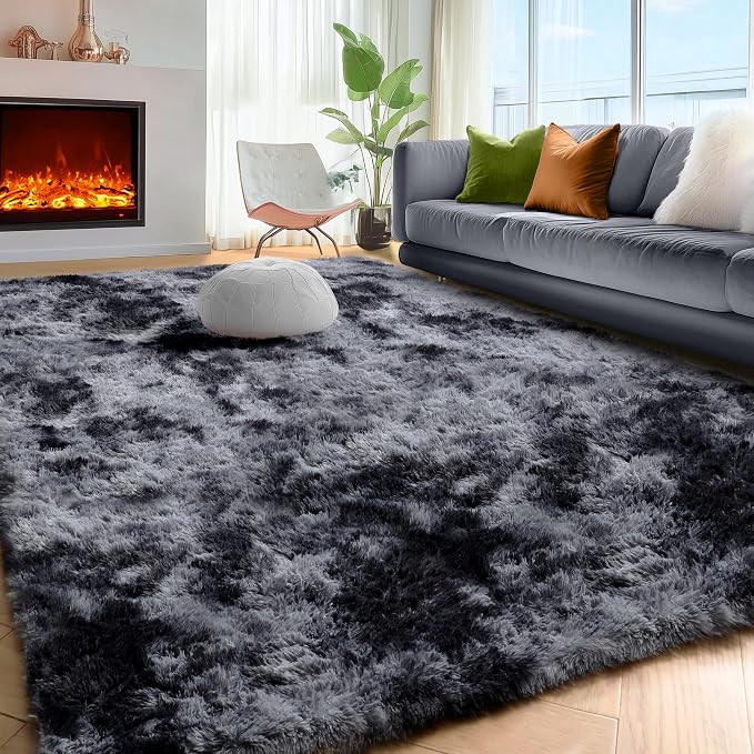 PAGISOFE Abstract Shaggy Area Rug 6x9 Feet, Plush Fluffy Rugs - Image 3