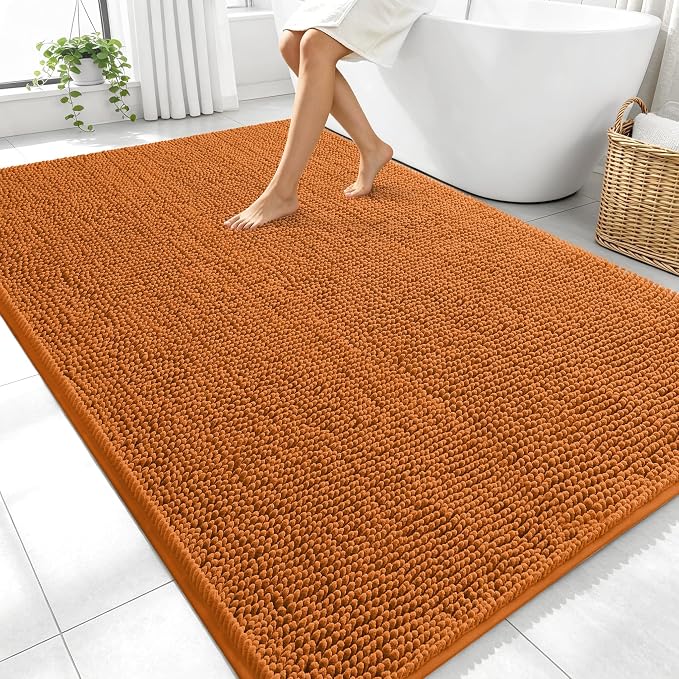 OLANLY Large Bathroom Rugs 70x46, Extra Soft Absorbent Chenille Bath Rugs by OLANLY