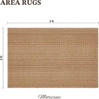 MatEssenz 2x3 Textured Washable Entry Rug, Natural Woven Low-Profile Door Mat - Image 2