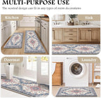 Boho Kitchen Mats for Floor 2 Piece Set Anti Fatigue Cushioned PVC Kitchen Rugs - Image 6
