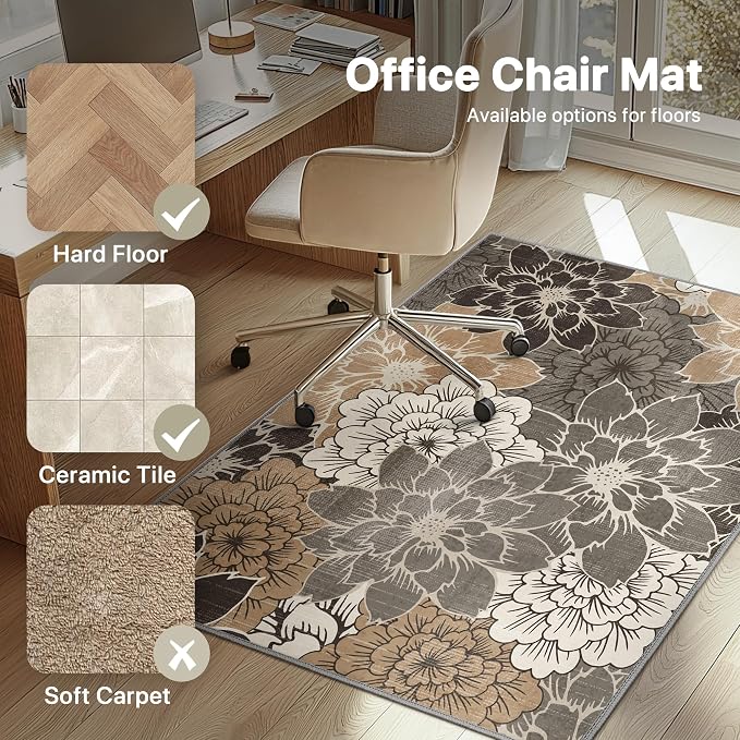 36"x48" Office Chair Mat for Hardwood Tile Floor, Under Desk Carpet Protector - Image 3