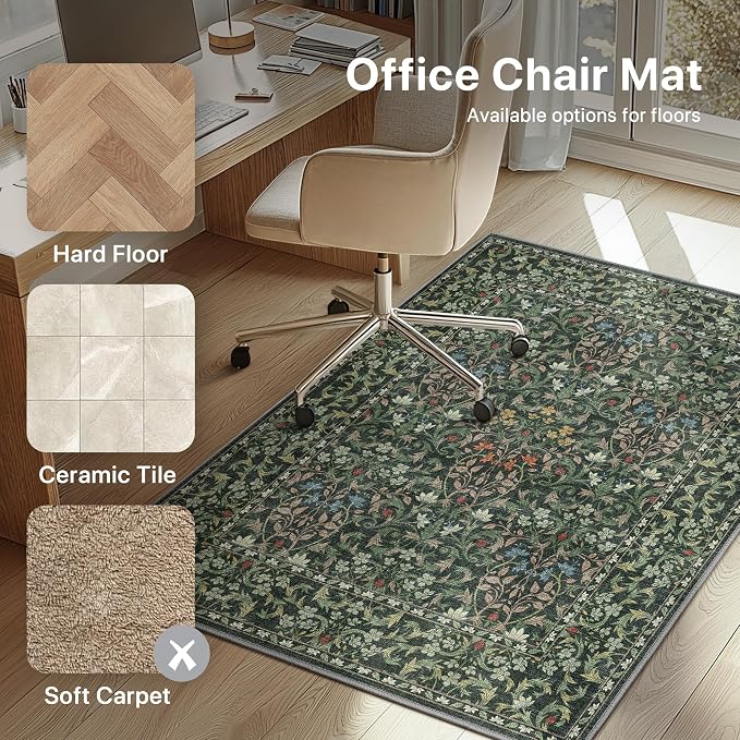 36"x60" Office Chair Mat for Hardwood Tile Floor, Under Desk Carpet Protector - Image 3