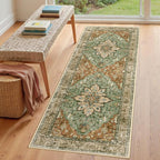 RELEANY Area Rugs Runner 3'x7' Washable Non-Slip, Floral Vintage Distress - Image 3