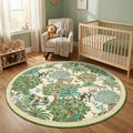 GarveeHome Jungle Round Washable Rugs 4ft Non-Slip Soft Round Rug by GarveeHome