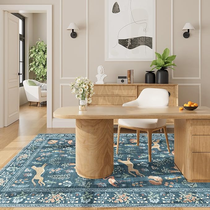 DUKINO 4x6 Rug, Washable Animal Area Rug - Image 6