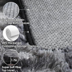 ONASAR 8x10 Area Rugs for Living Room, Tie-Dyed Dark Grey Fluffy Shag Large - Image 4