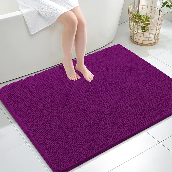OLANLY Large Bathroom Rugs 40x32, Extra Soft Absorbent Chenille Bath Rugs by OLANLY