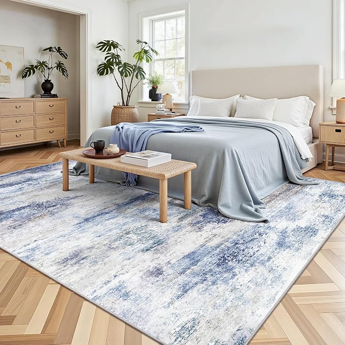 Washable Rug 6x9, Abstract Morden Soft Area Rug, Non-Slip Low Pile Rugs - Image 3