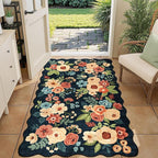 DUKINO 3x5 Area Rug, Floral Non-Slip Indoor Washable Rug by DUKINO