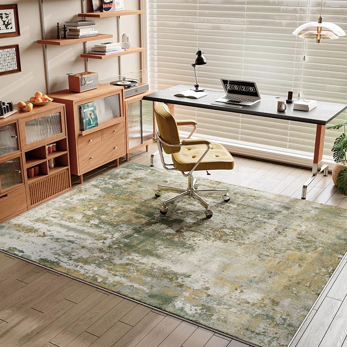 Entryway Rug 3x5 Green Door Mat Indoor Entrance 36x60, Washable Small Throw Rugs - Image 4