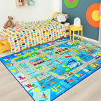 Chicrug 6x9 Car Road Area Rug for Kids Playroom Bedroom, Non Slip Low Pile - Image 7