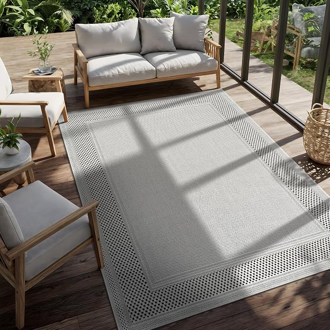 CAMILSON Easy Jute Rug 6x9, Indoor Outdoor Off-White Color Fiber Area Rugs - Image 9
