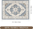 befbee 6x9 Area Rug for Living Rooms, Stain Resistant Neutral Washable Rugs for - Image 2