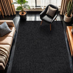 CAMILSON Easy Jute Rug 9x12, Indoor Outdoor Dark Gray Black Farmhouse Area Rugs - Image 8