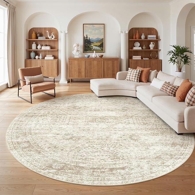 Round Rug 9ft, Washable Circle Rug - Image 5
