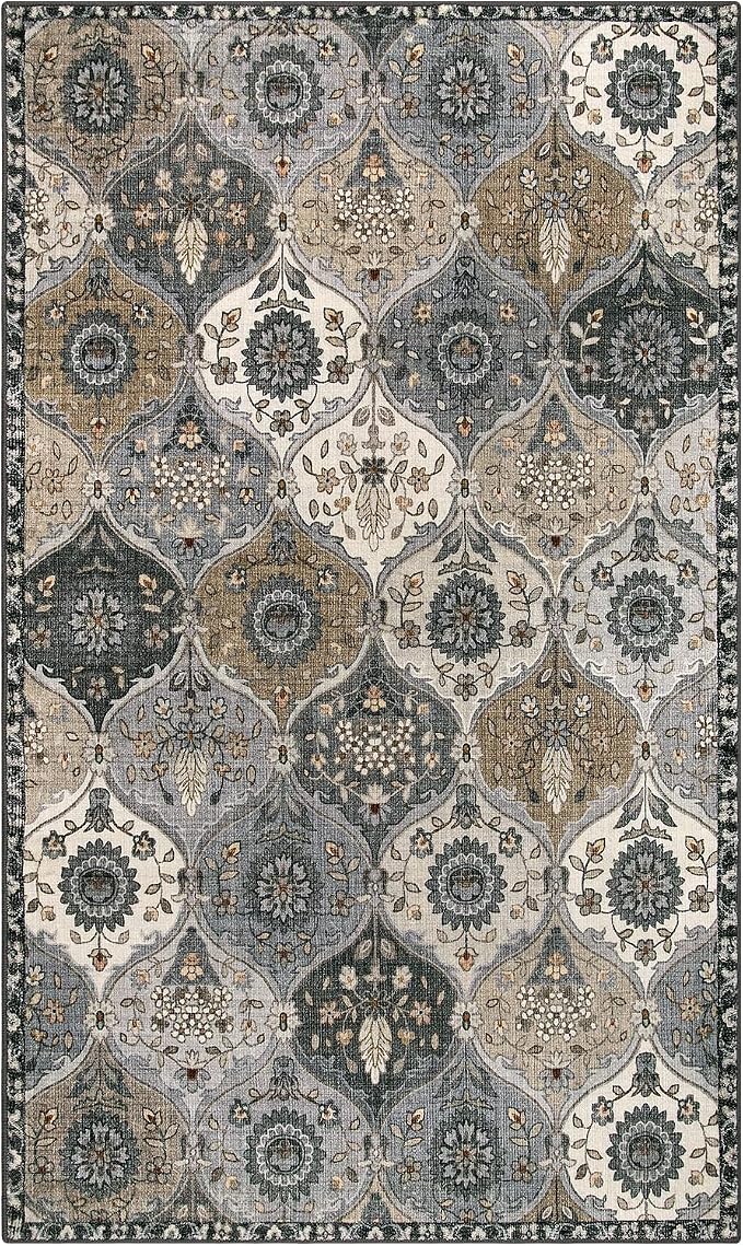 Lahome Moroccan Trellis Washable Area Rugs, 3x5 Rug - Image 3