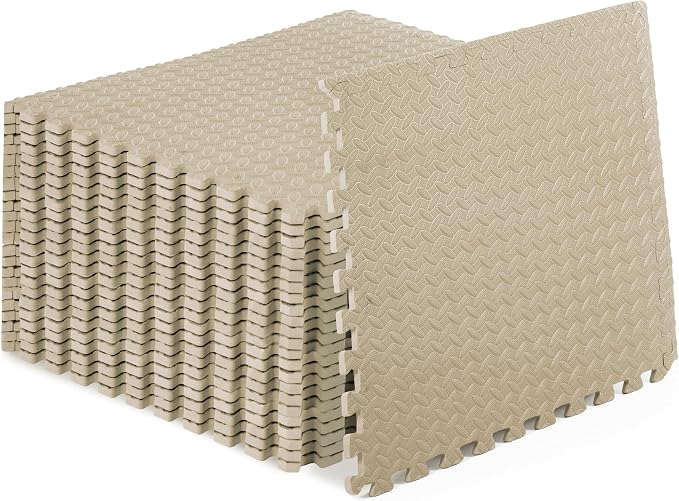 ProsourceFit Exercise Puzzle Mat 1/2-inch, EVA Interlocking Foam Floor Tiles by ProsourceFit